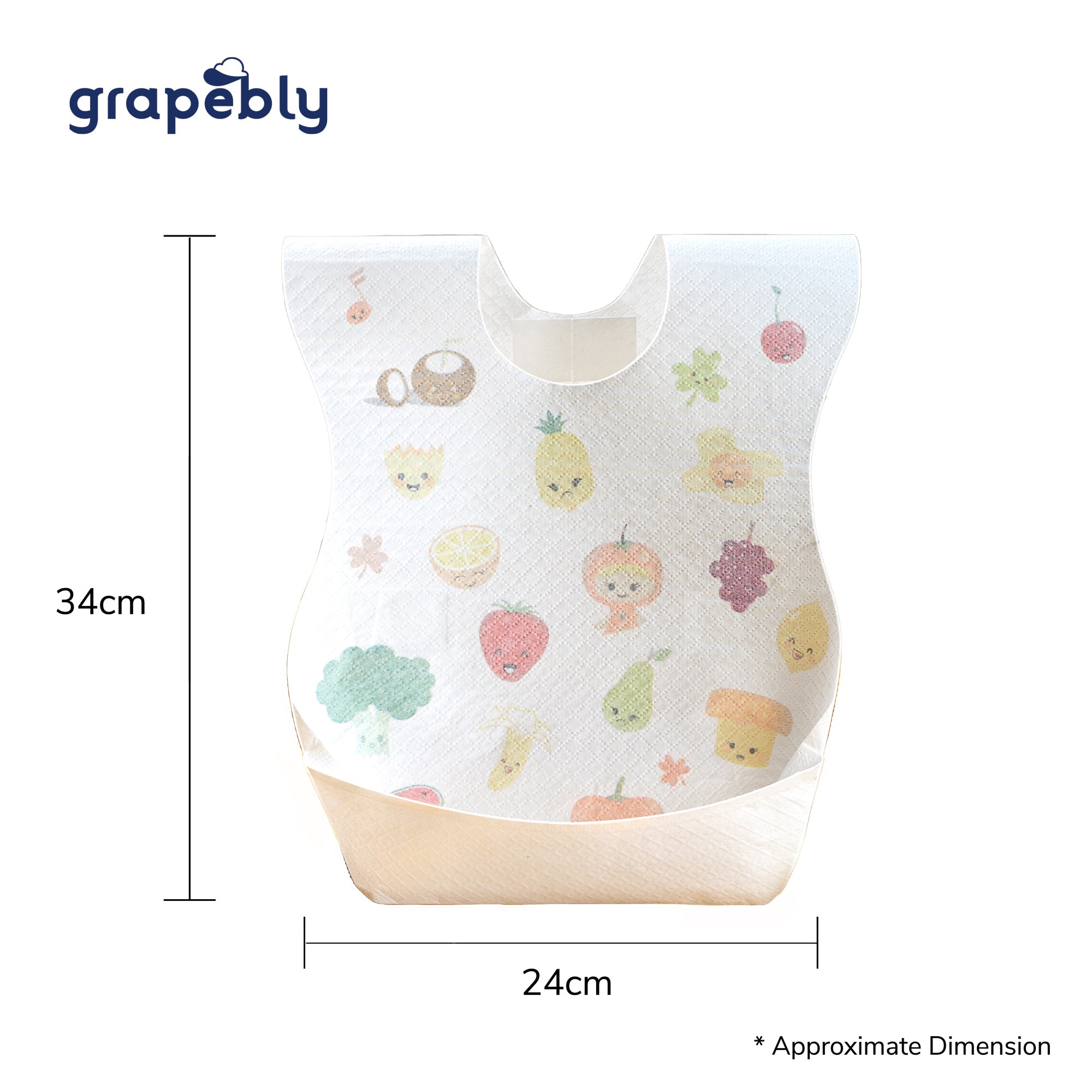 Grapebly Disposable Baby Bibs (20 pcs - Individually Packed)