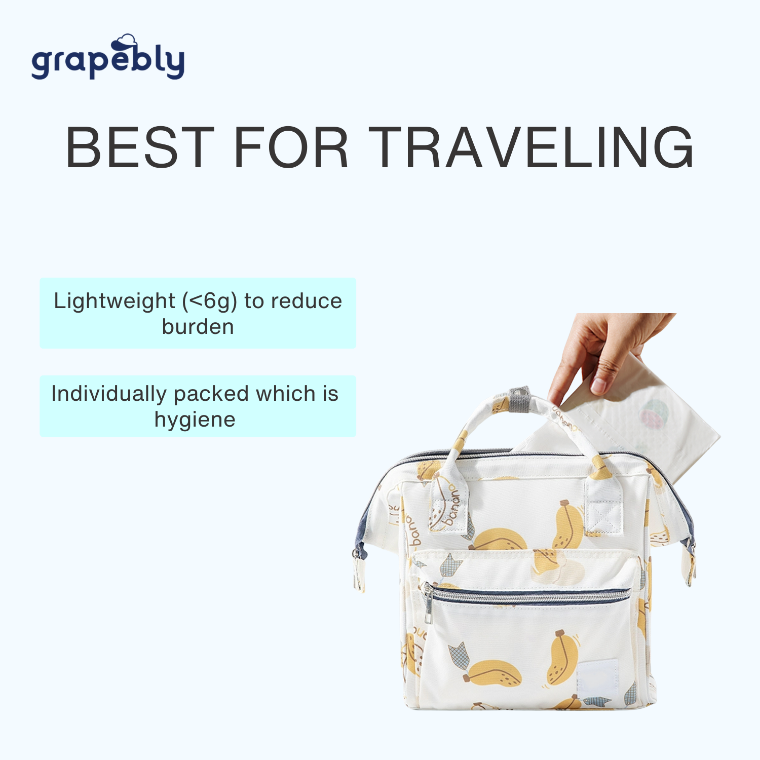Grapebly Disposable Baby Bibs (20 pcs - Individually Packed)