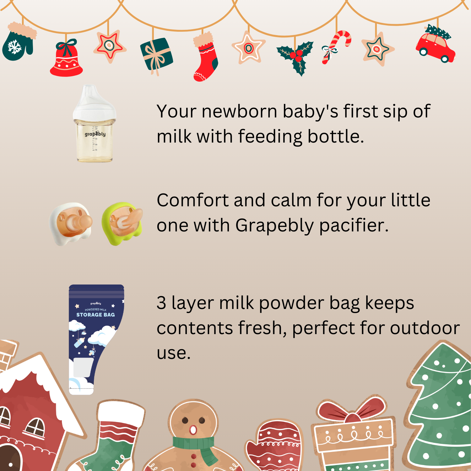 Grapebly First Moment Christmas Bundle [2024 Christmas Edition]  - Perfect for Your Baby's First Christmas