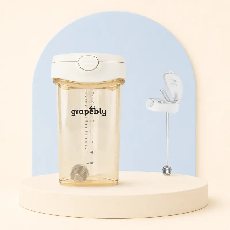 Grapebly PPSU baby straw bottle, internal straw and stainless-steel gravity ball